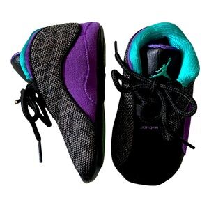 Jordan Baby Black,Teal and Purple Sneakers Size 4C
